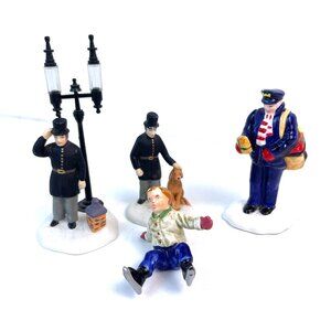 Department 56 Dickens Village Figurines – Christmas Carolers & Lamppost Set